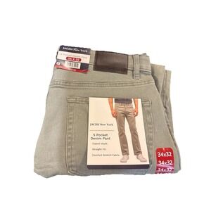 NWT Men's Olive JACHS NEW YORK 5 Pocket Denim Pant Size 34X32